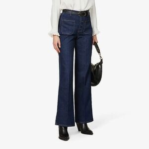 Reformation Victoria High Rise Dark Wash Wide Leg Jeans Cropped Size 23